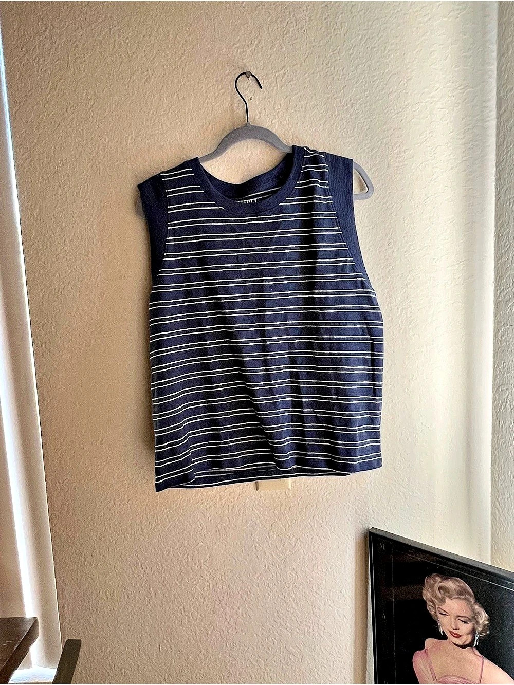 Faherty Sunwashed Stripe Organic Cotton Muscle Tank Stripe Muscle Tee, NWOT